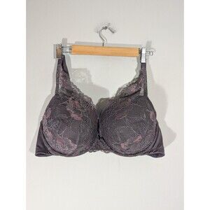 Torrid Curves Womens Purple Push Up Plunge Lace Bra Sz 44D Sexy Comfort